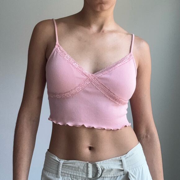 No Boundaries Pink Lace Trim Bralette XS - Picture 4 of 4